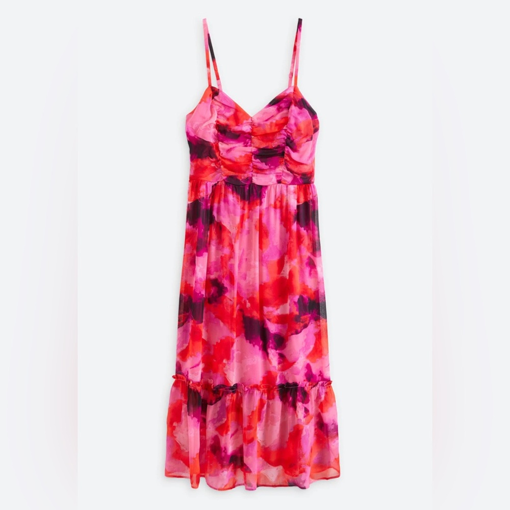 NWT- Rayna Rouched Detail Midi Dress